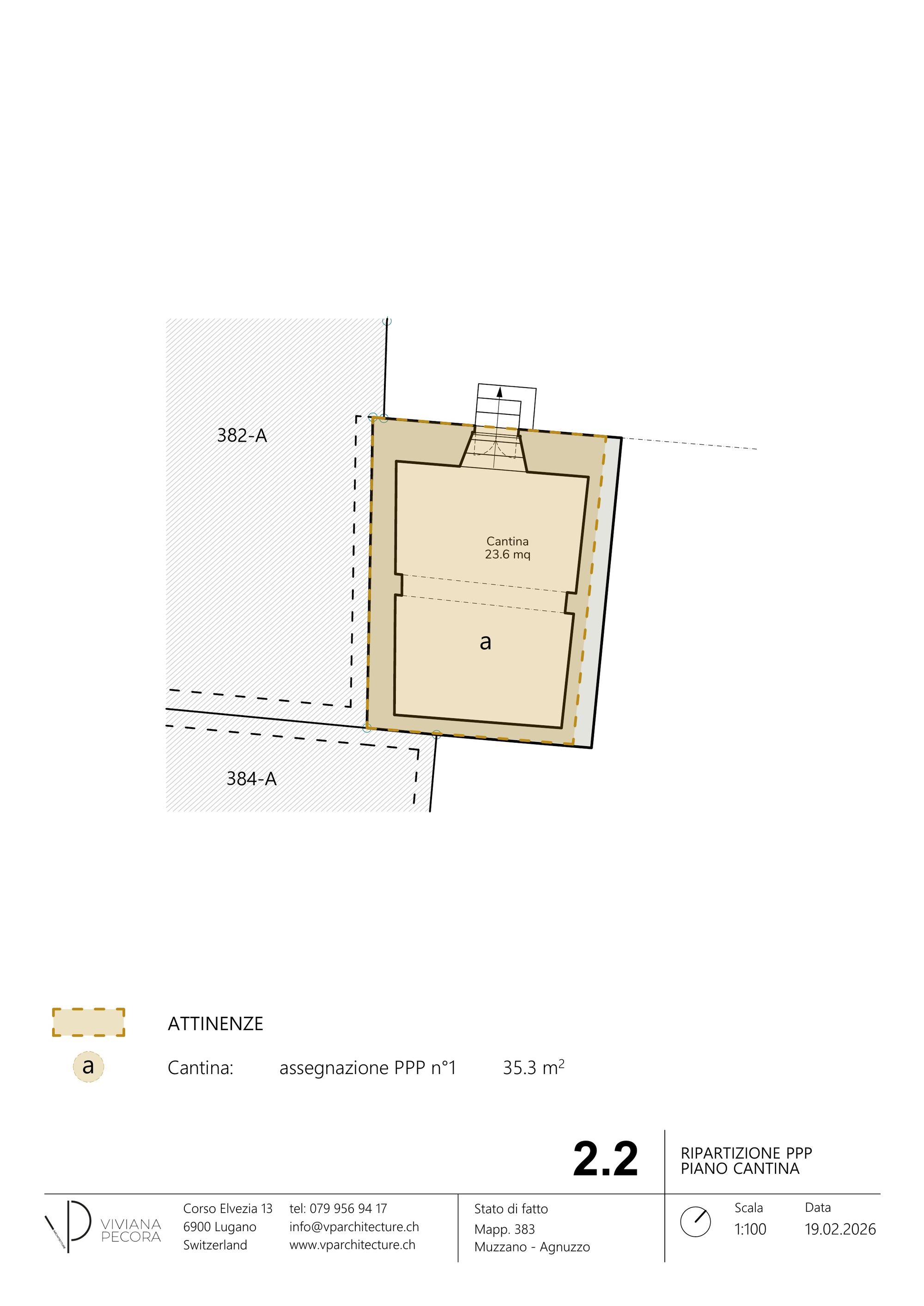 Keller-Grundriss mit zugewiesener Fläche