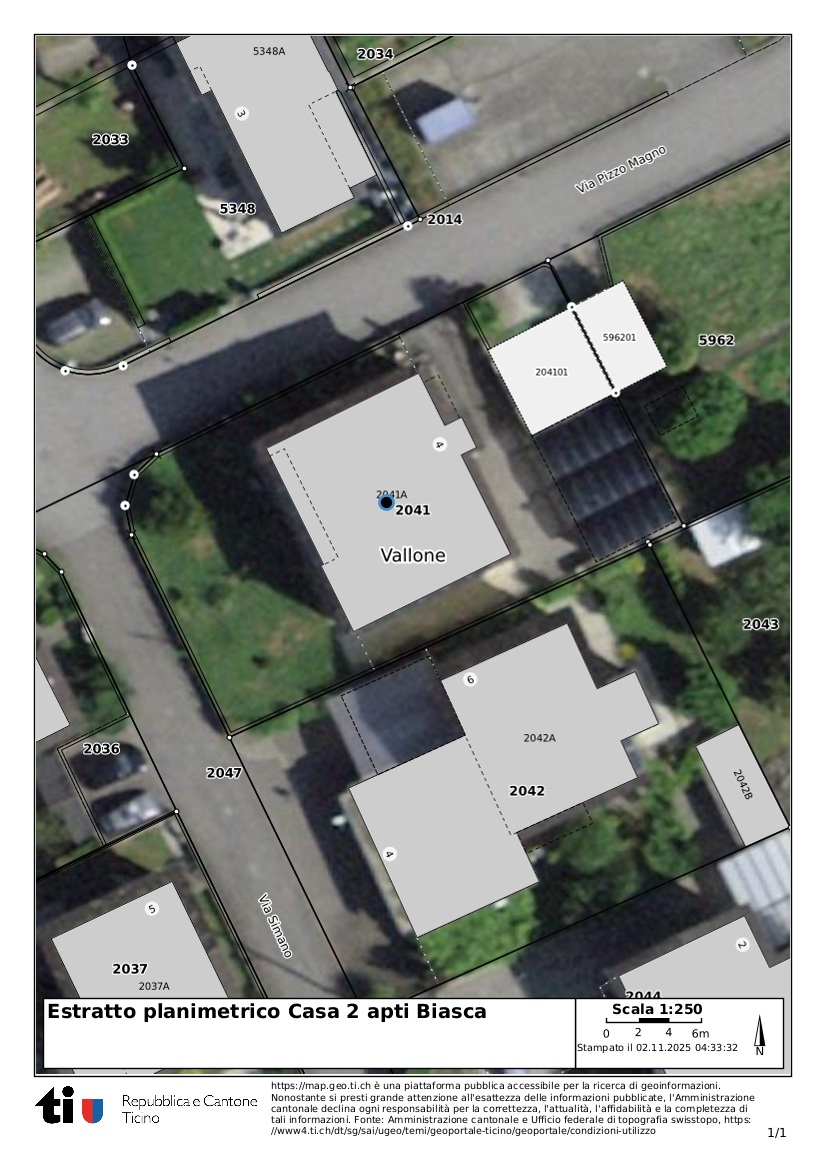 Lageplan eines Grundstücks mit Gebäuden