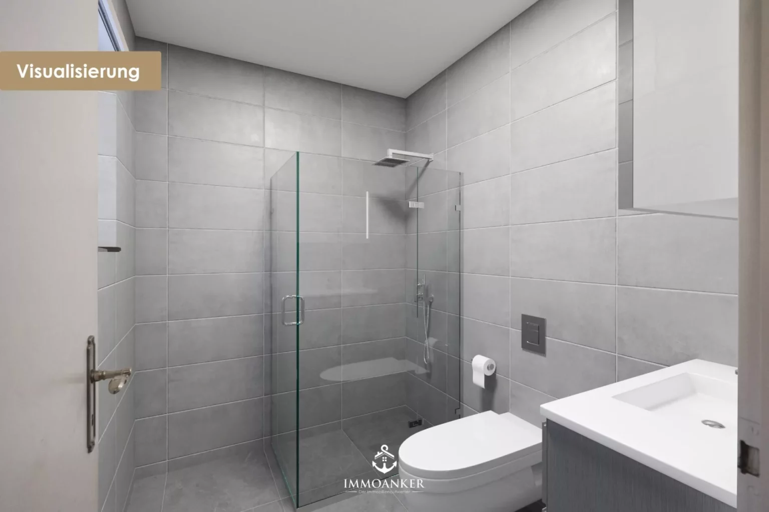 Modernes kleines Badezimmer mit Dusche