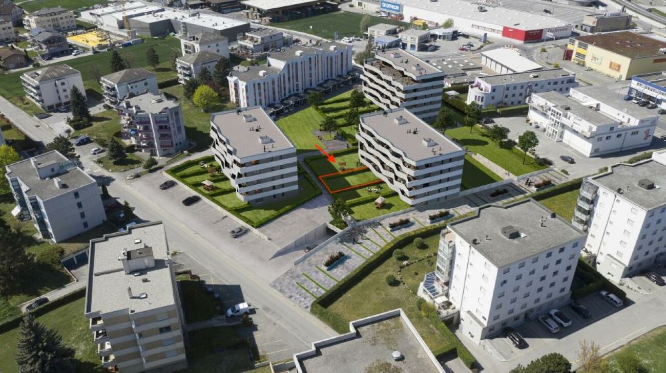 Luftaufnahme eines Wohnquartiers