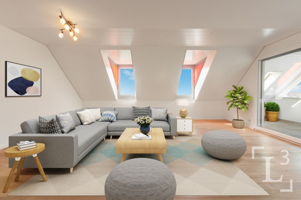 Helles Dachgeschoss-Wohnzimmer