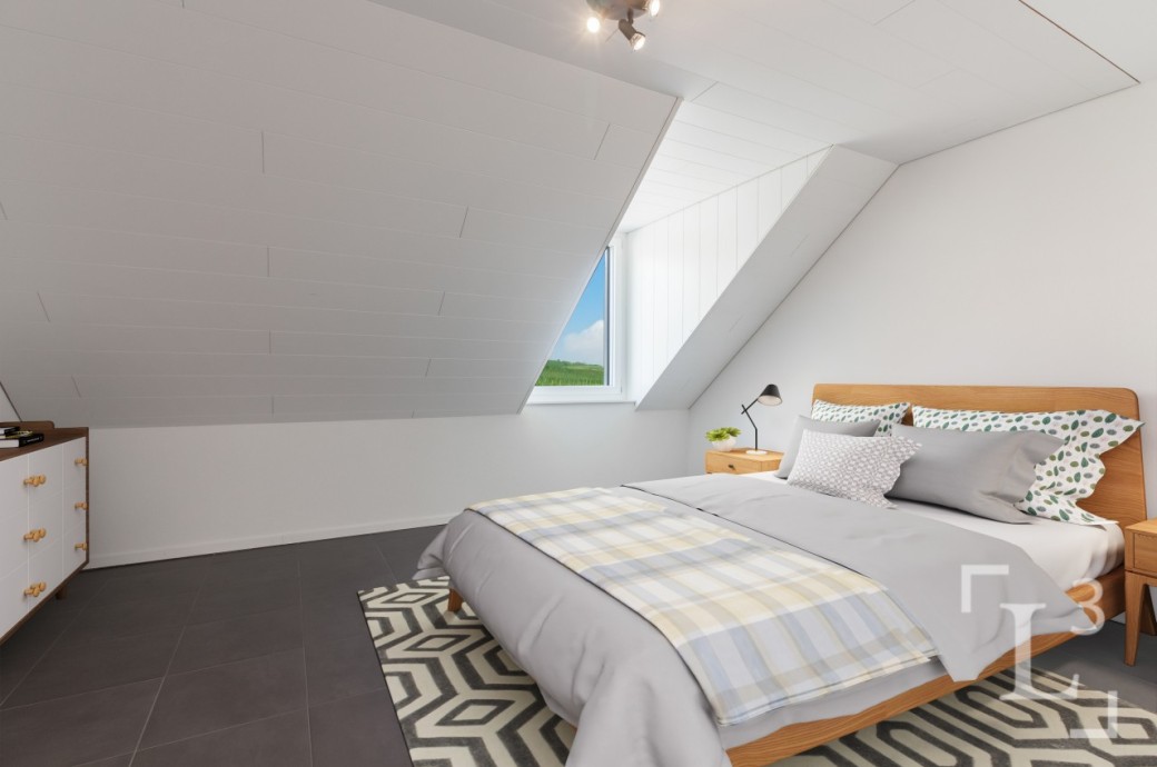 Dachgeschoss-Schlafzimmer mit Tageslicht