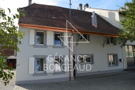 Wohnhaus mit Satteldach und hellgrauer Fassade