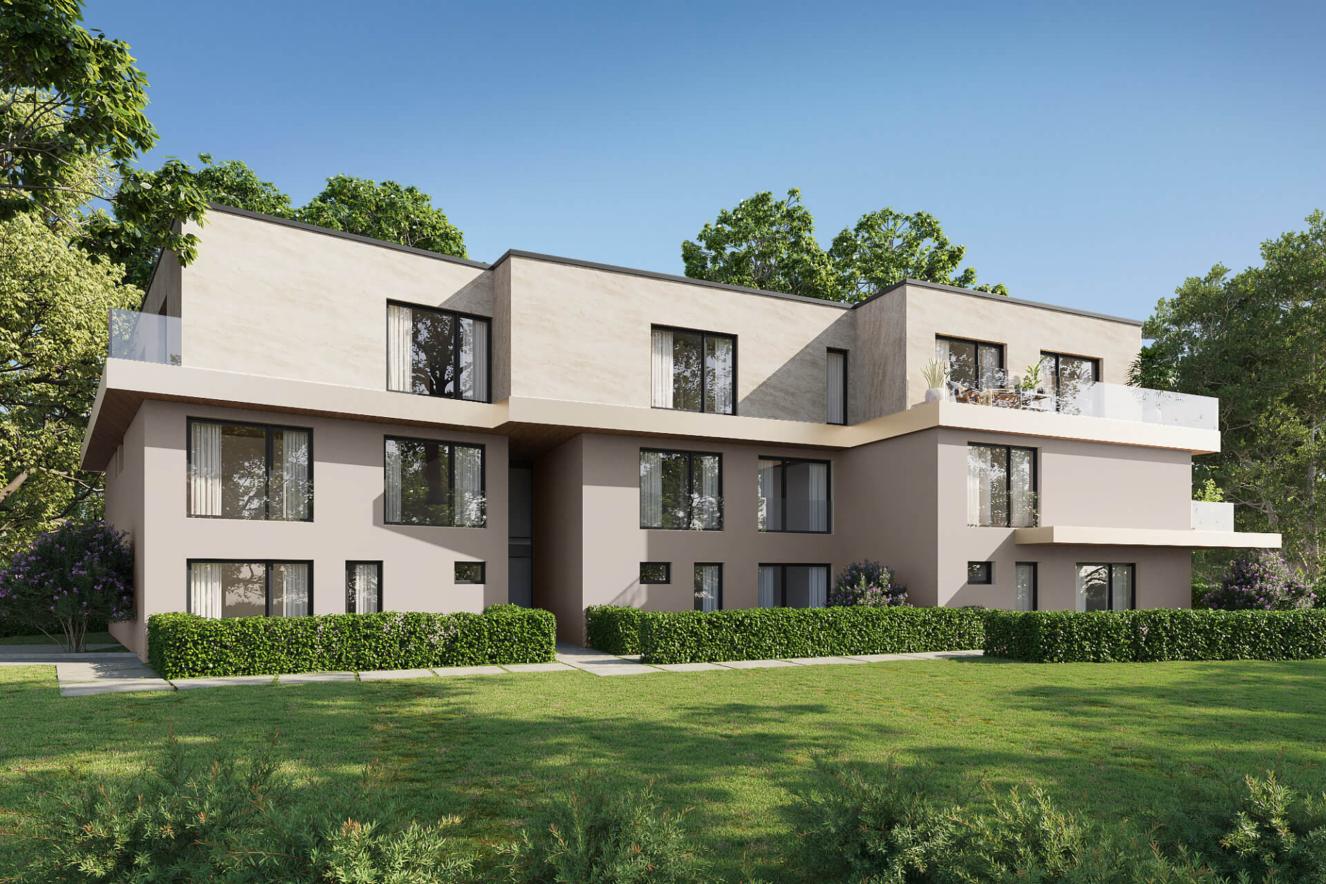 Moderne Wohnanlage mit Balkon