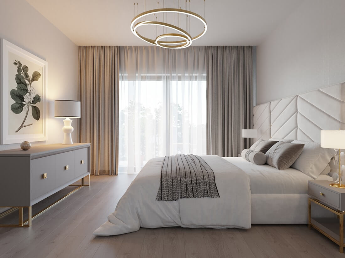 Stilvolles Schlafzimmer mit weichem Tageslicht