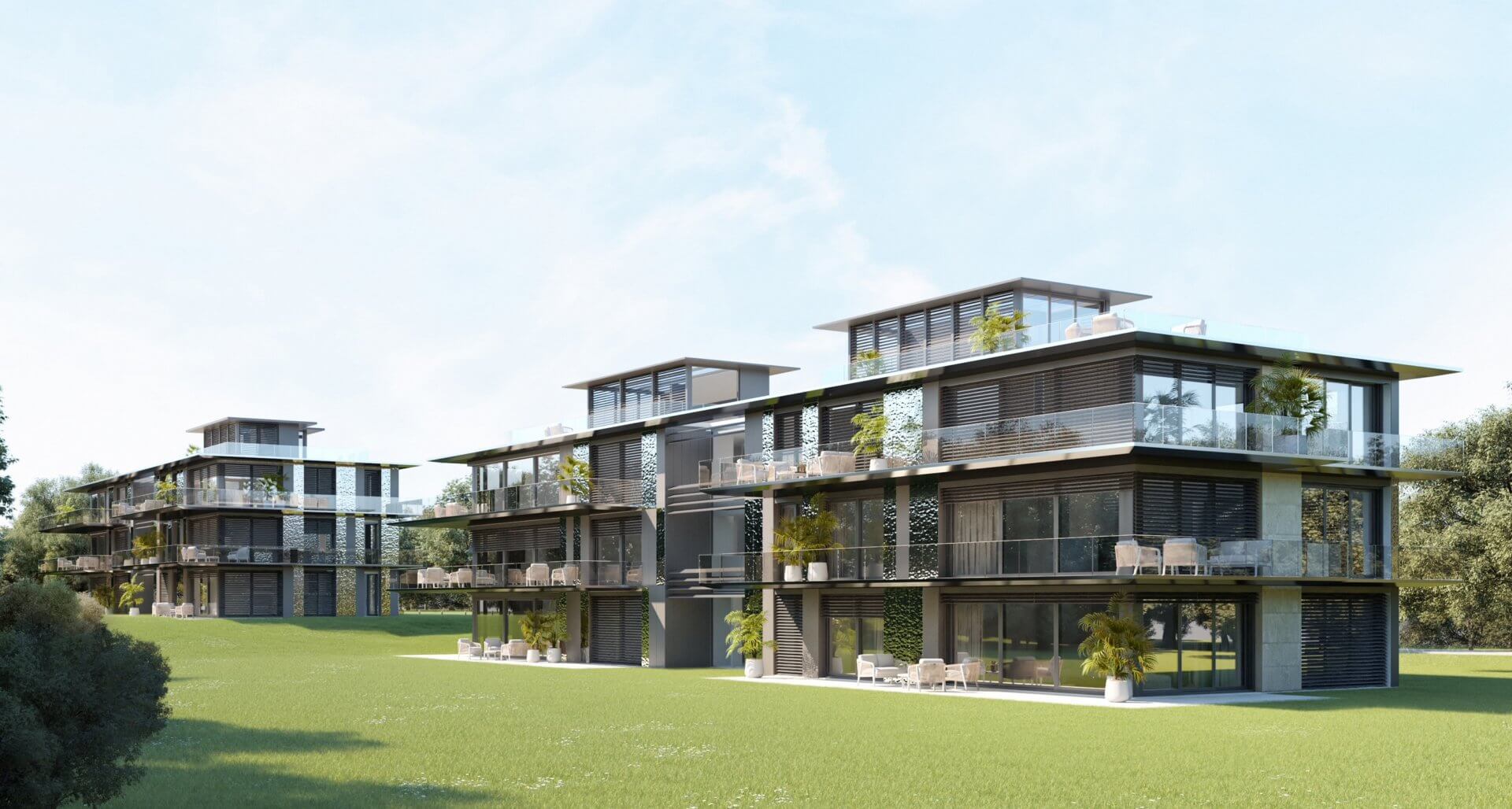 Moderne Wohnanlage mit großzügigen Balkonen