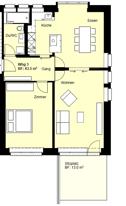 Grundriss einer Wohnung