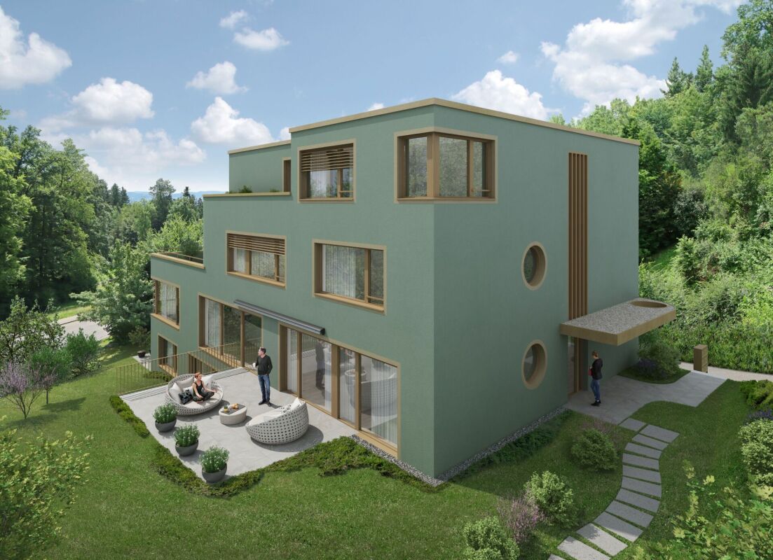 Modernes Wohnhaus in grüner Hanglage mit Terrasse