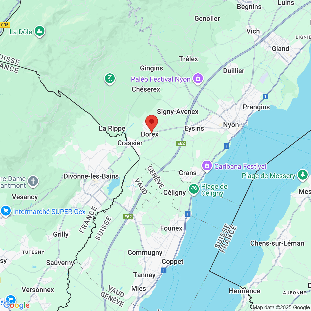 Kartenansicht der Region Genf–Genfersee