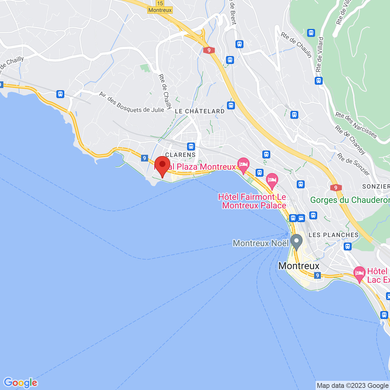 Kartenansicht von Montreux am Genfersee