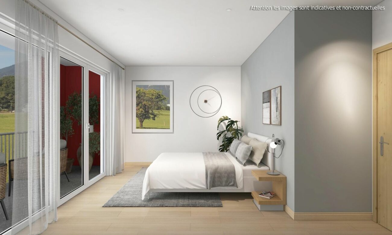 Helles Schlafzimmer mit Balkonzugang