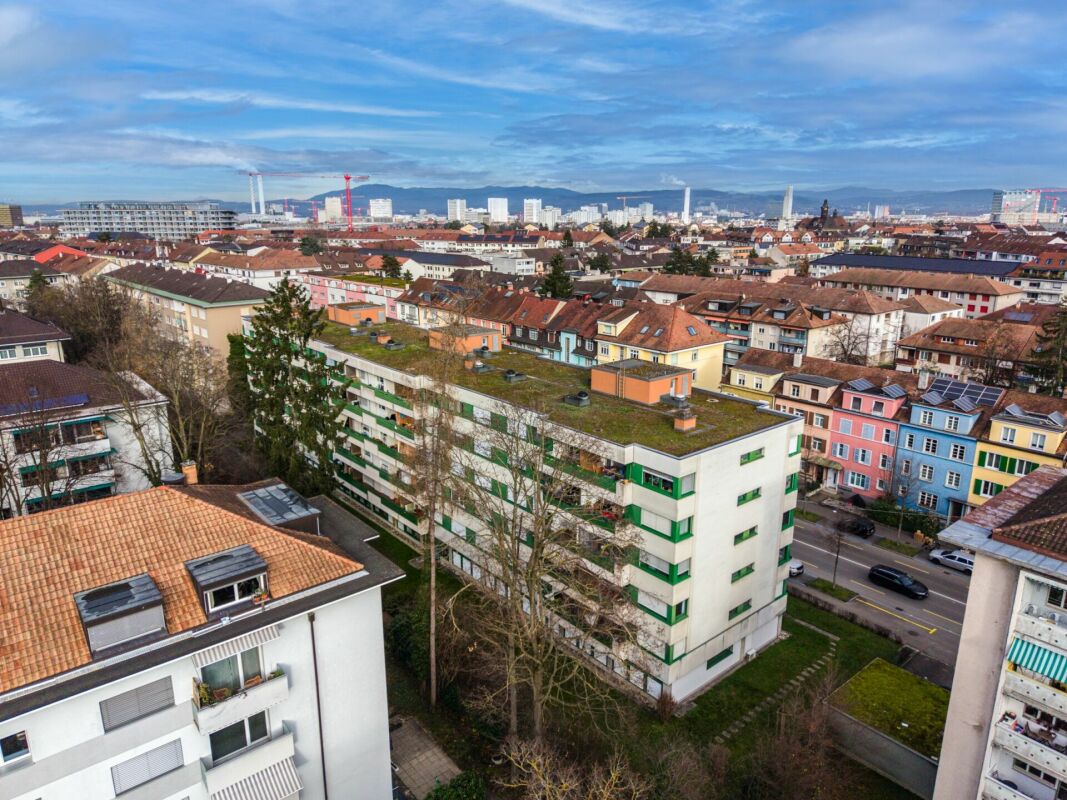 Stadtblick über ein Wohnviertel