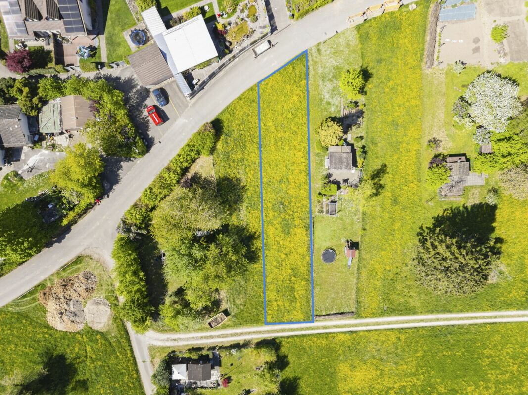 Luftbild eines Grundstücks in ländlicher Wohnlage