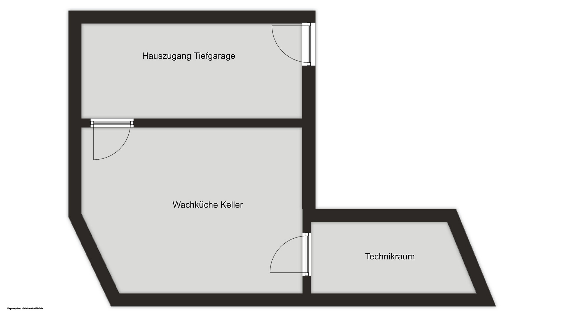 Keller-Grundriss mit Tiefgaragenzugang