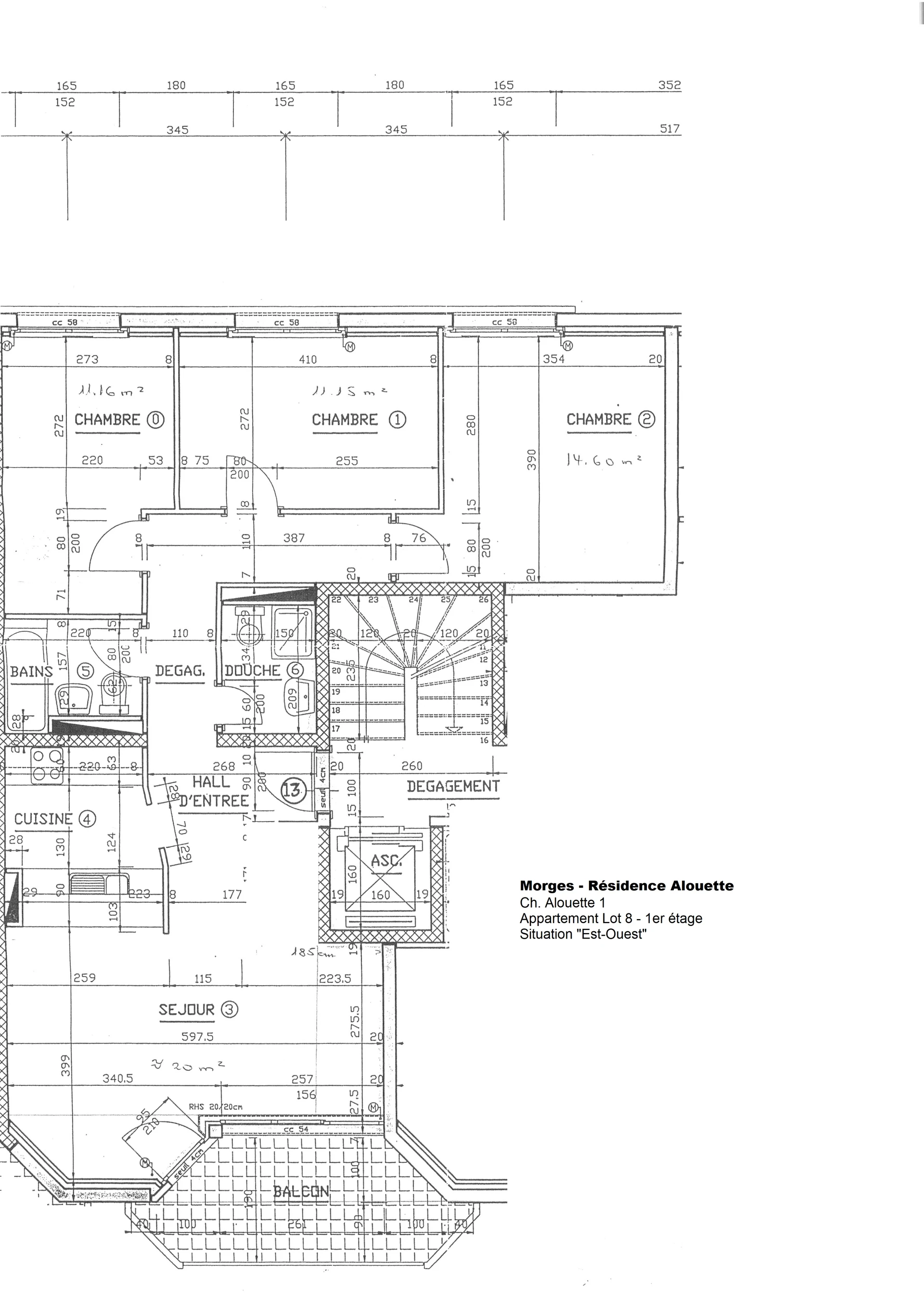 Wohnungsgrundriss mit Balkon