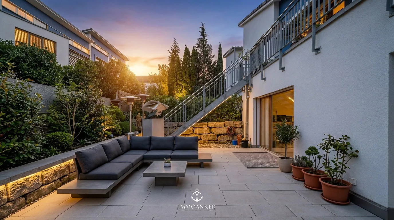 Dachterrasse mit Lounge und Garten