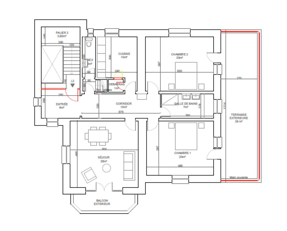Grundriss einer Wohnung