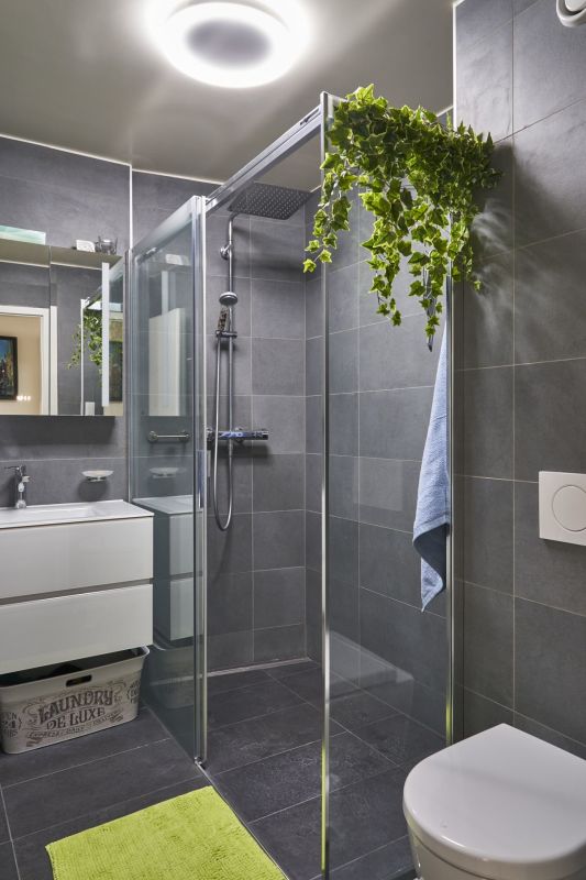 Modernes Badezimmer mit Dusche und WC