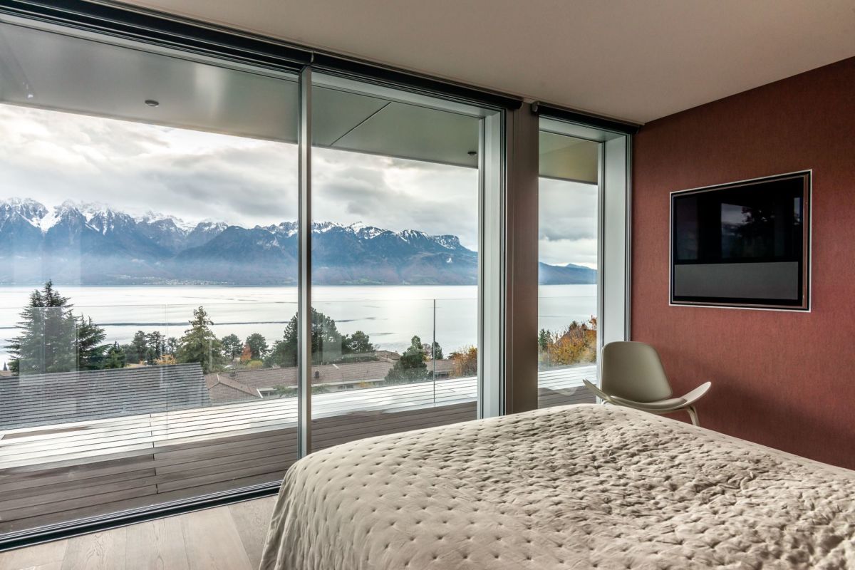 Schlafzimmer mit Panoramablick