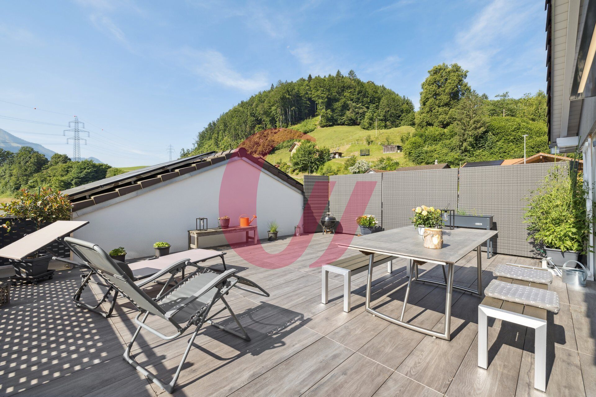 Dachterrasse mit Bergblick