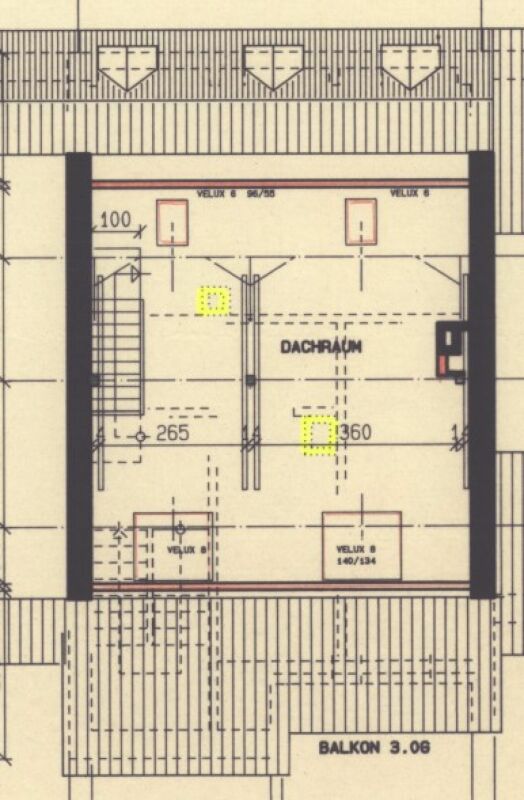 Dachgeschoss-Grundriss mit Balkon
