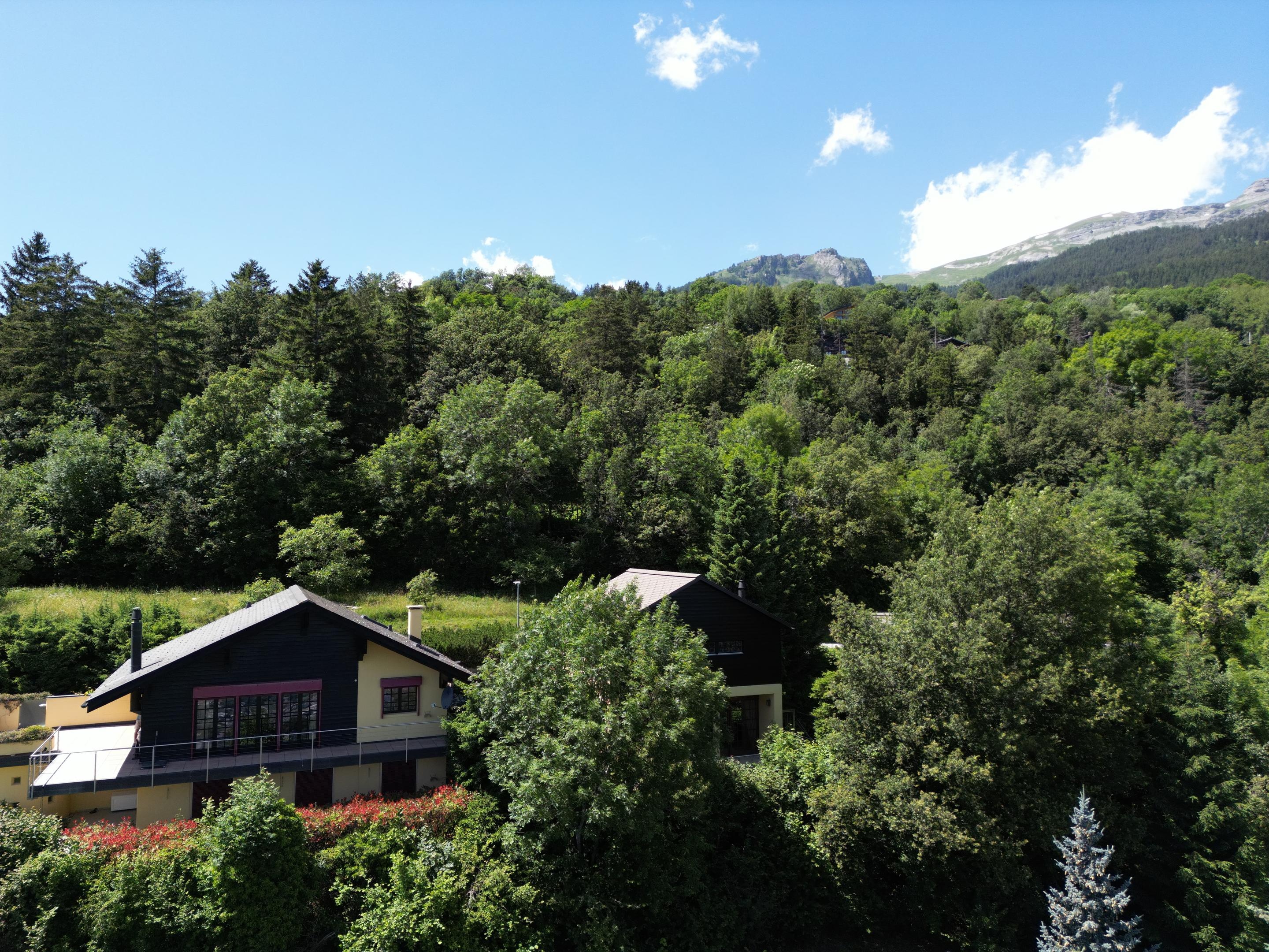 Berglandschaft mit Wohnhäusern