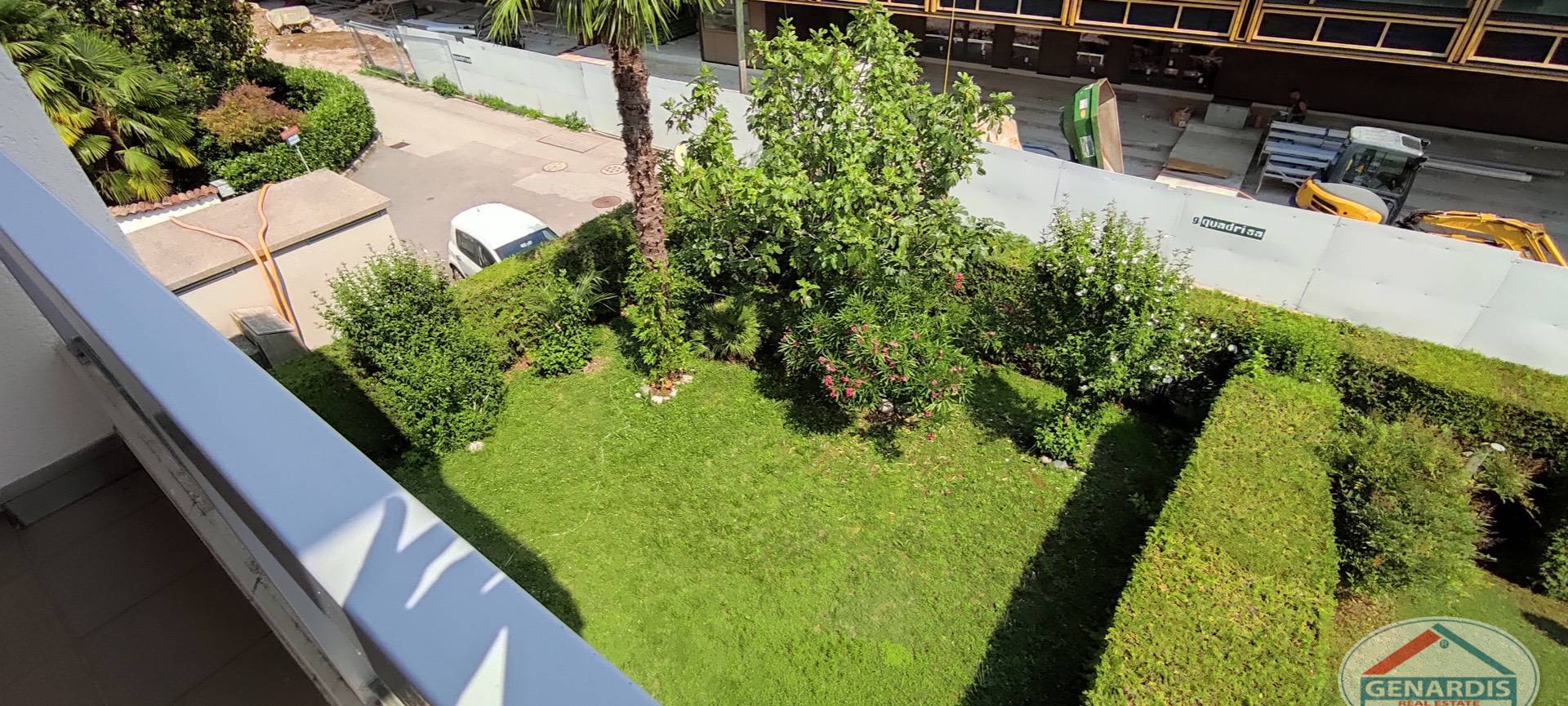 Blick auf Garten und Umgebung von oben