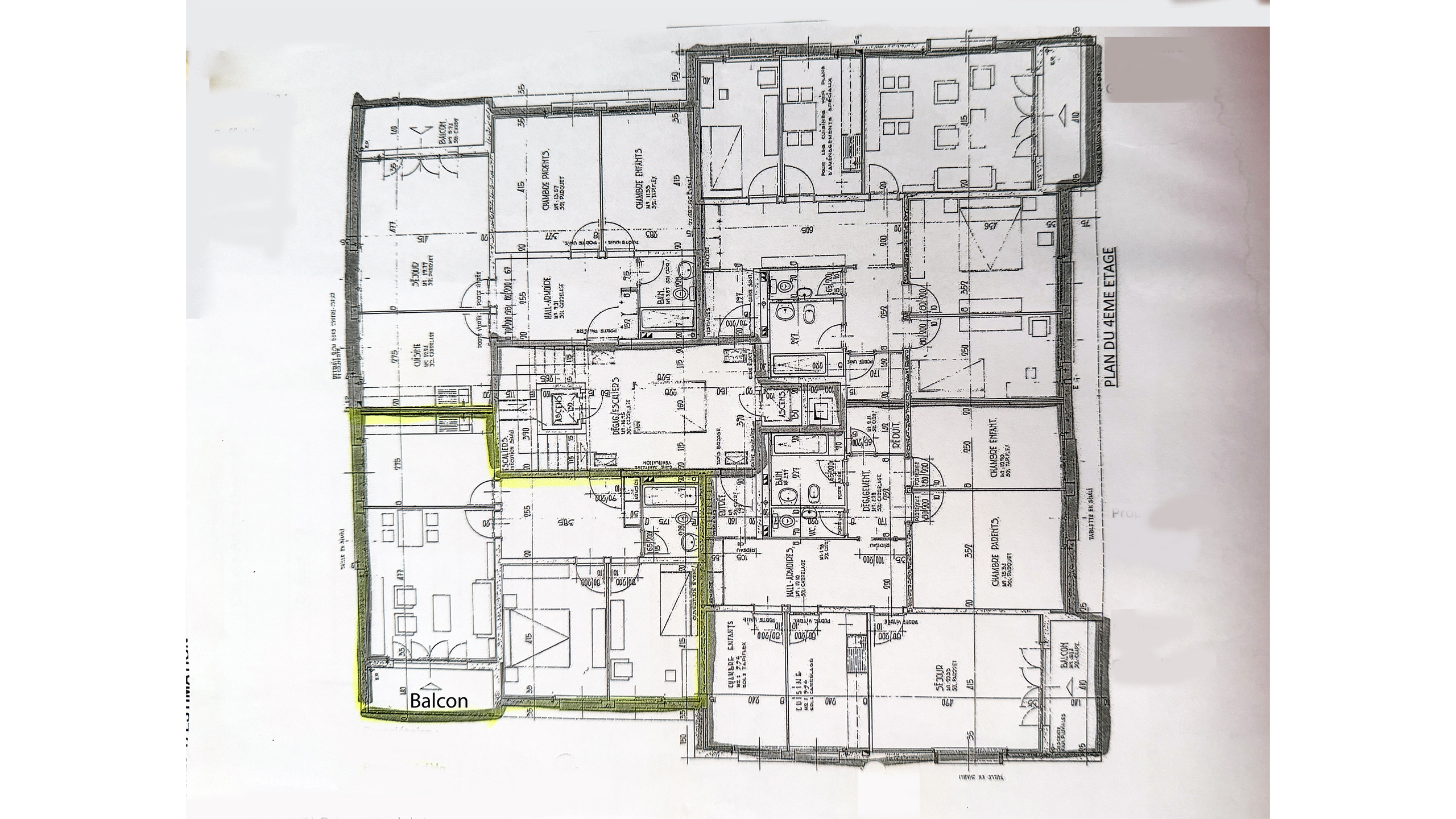 Grundriss einer Wohnung mit Balkon