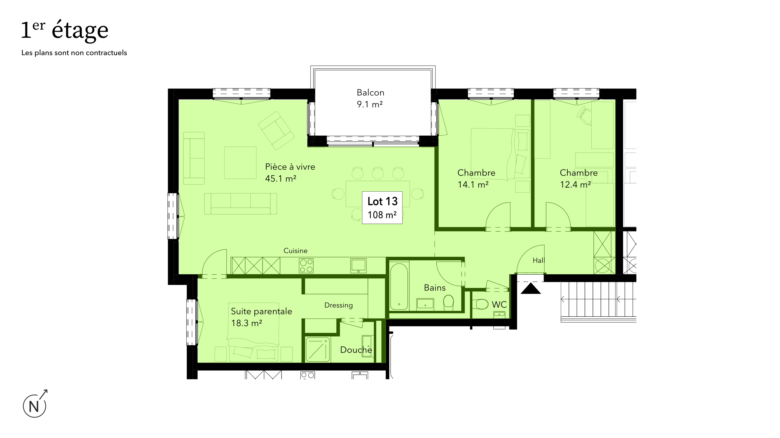 Grundriss der 1. Etage