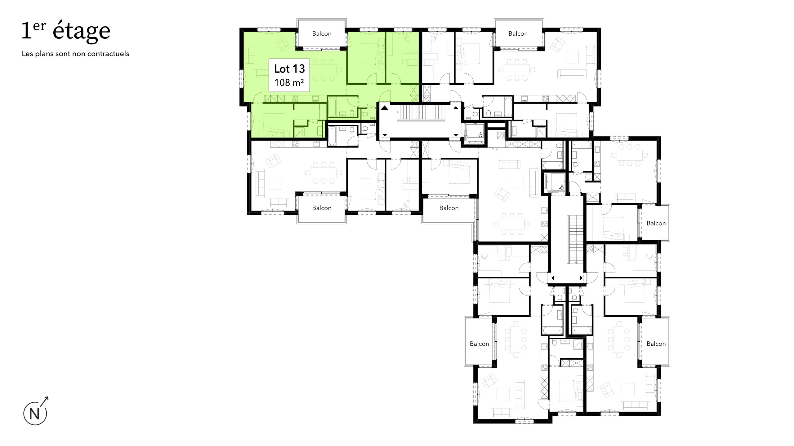 Grundriss eines Wohnungs-/Etagenplans