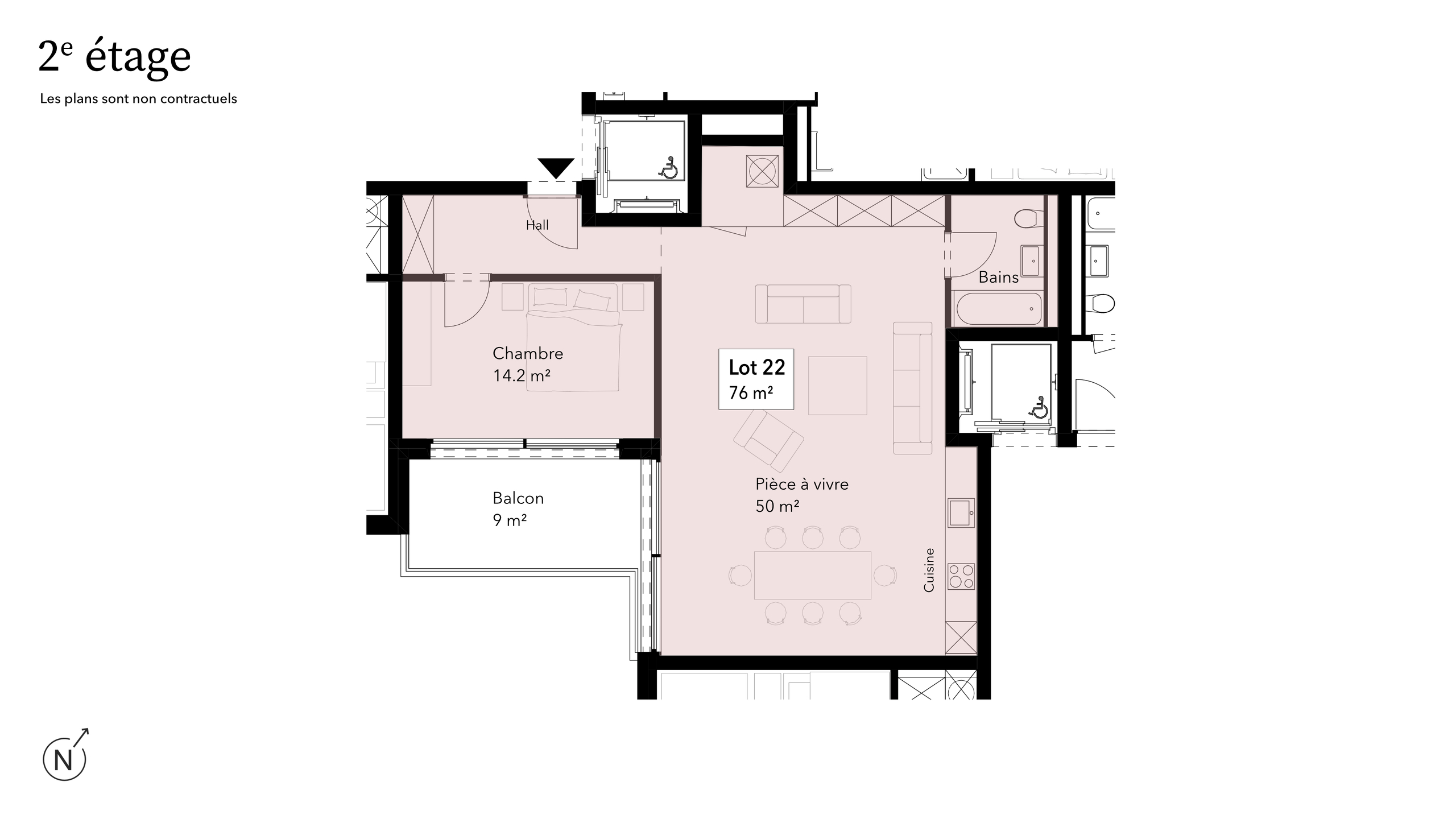 Wohnungsgrundriss im 2. Obergeschoss