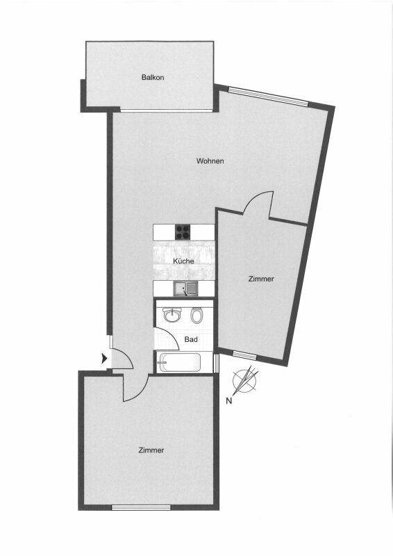 Wohnungsgrundriss mit Balkon