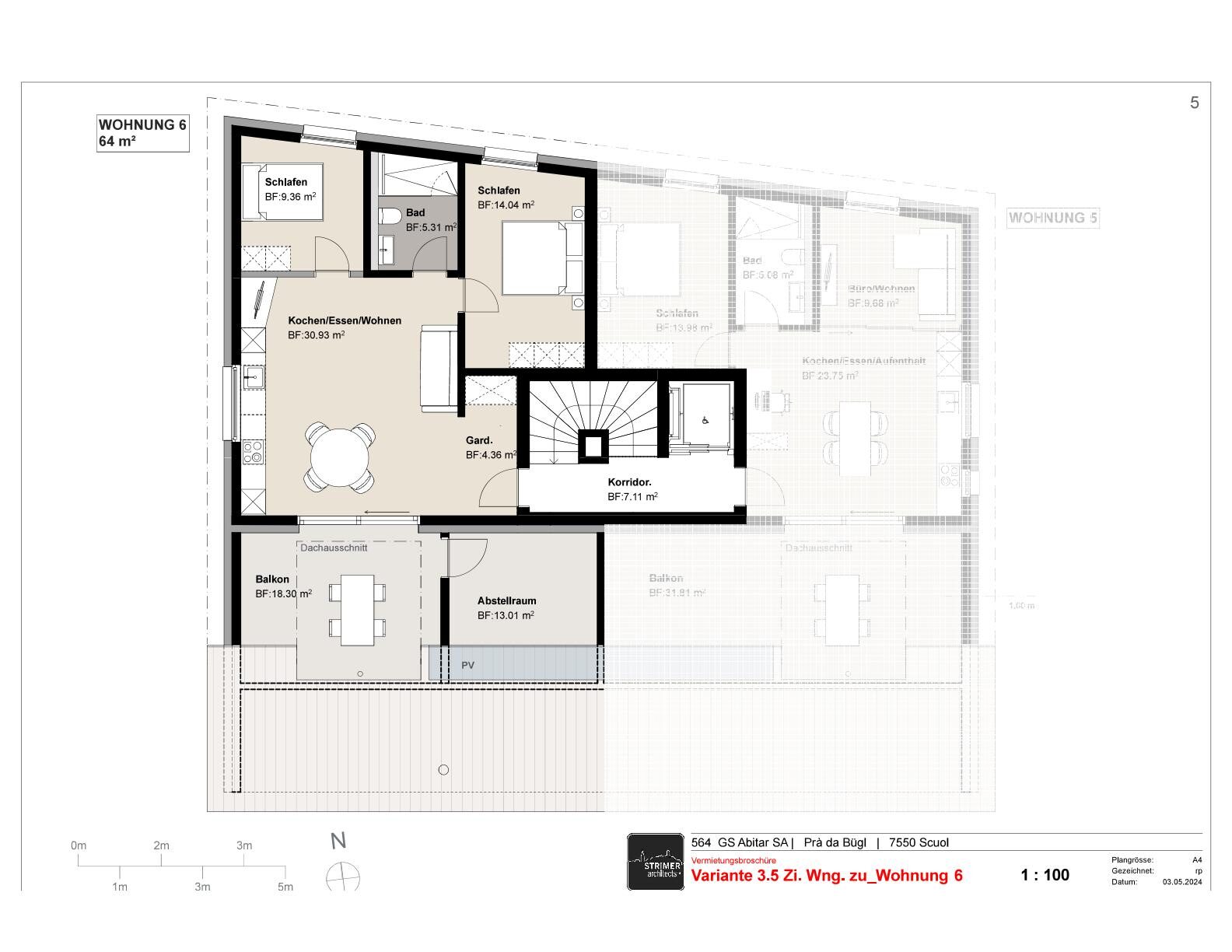 Grundriss einer Wohnung
