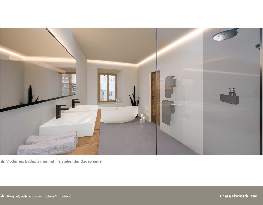 Modernes Badezimmer mit freistehender Badewanne