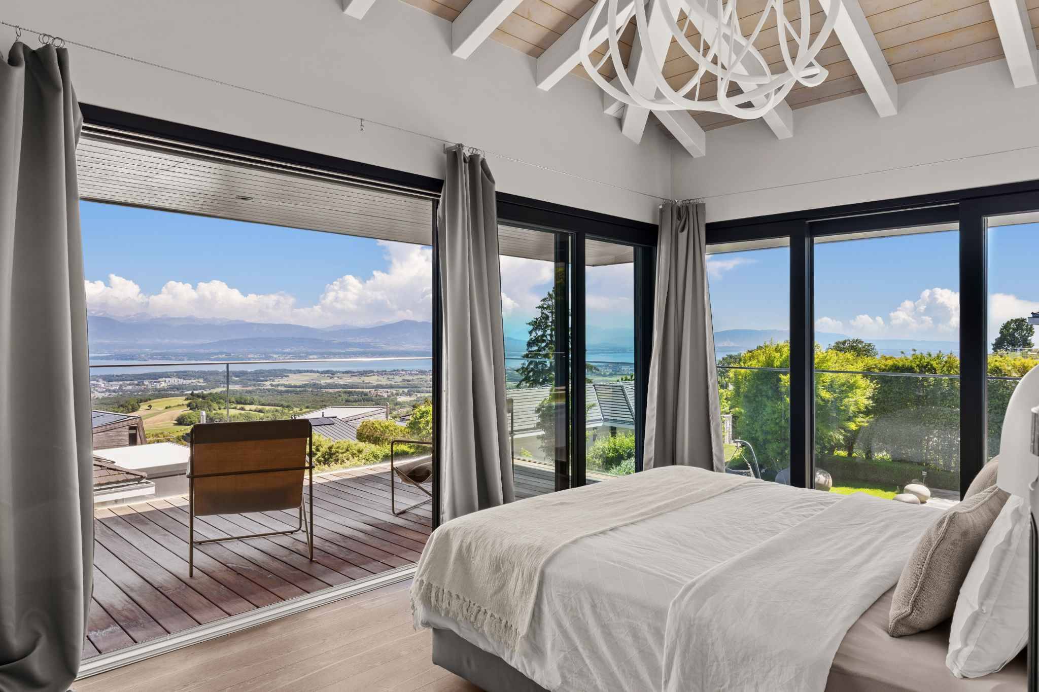 Schlafzimmer mit Panoramablick