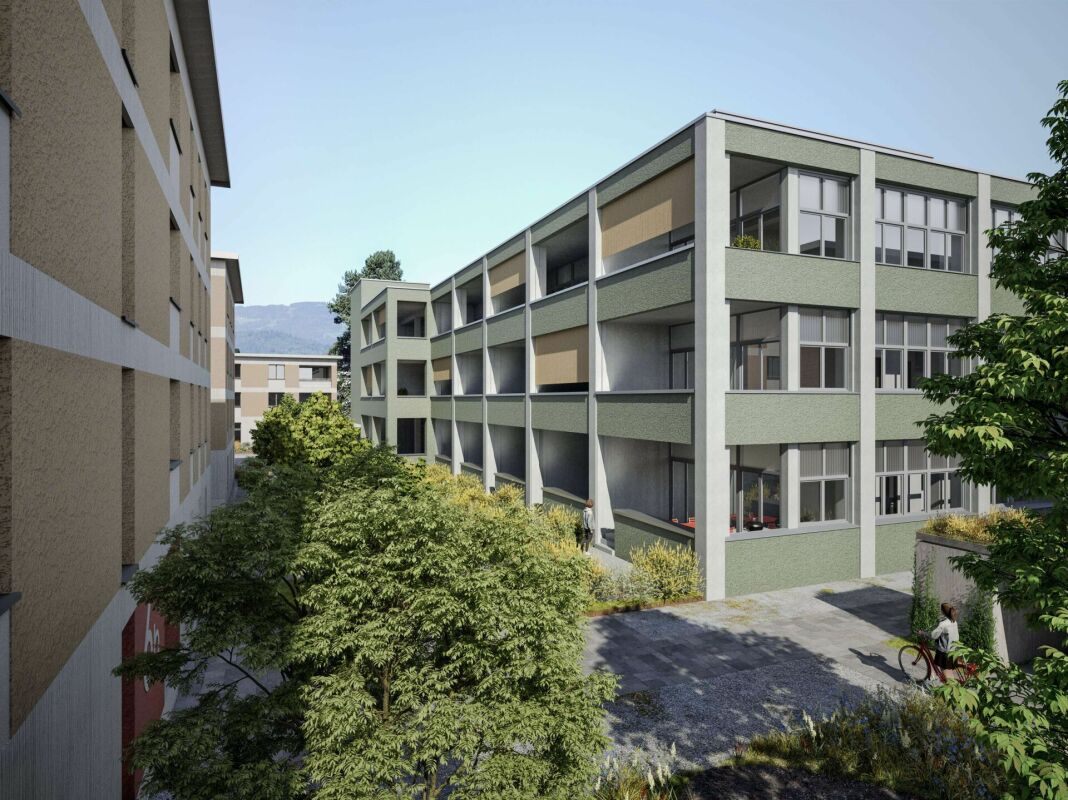 Modernes Wohngebäude mit Innenhof