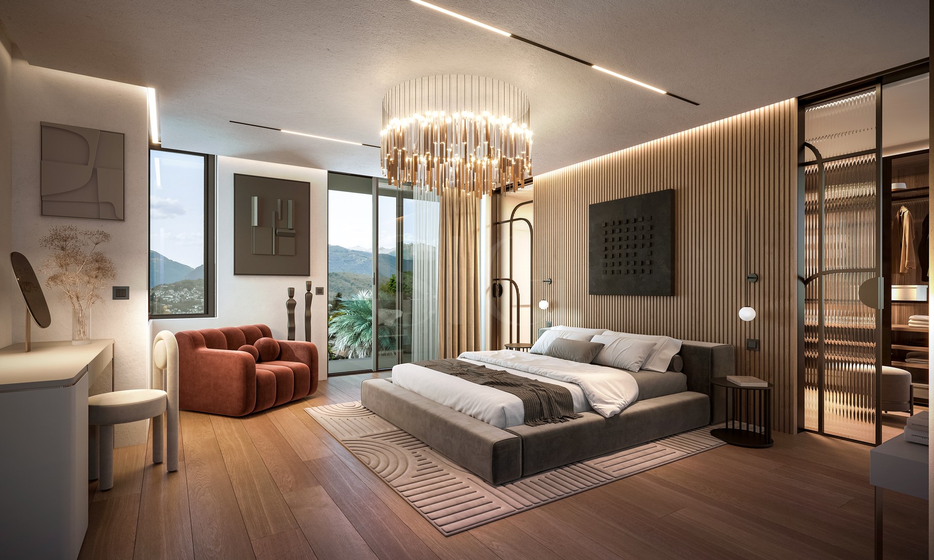 Luxuriöses modernes Schlafzimmer