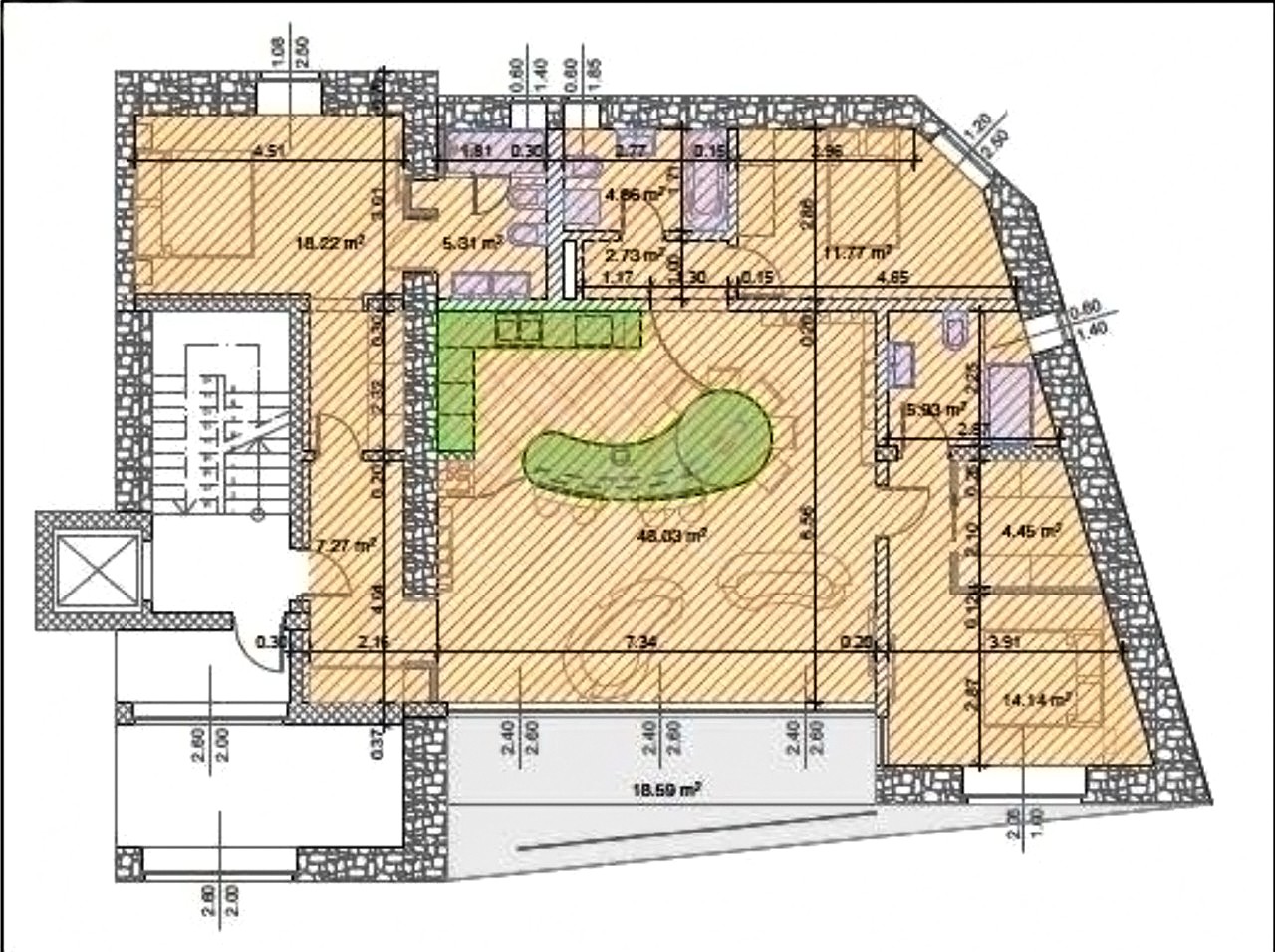 Grundriss einer Dachgeschosswohnung
