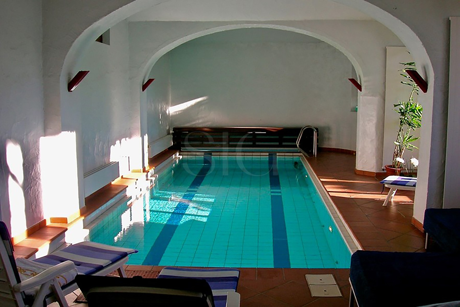Indoor-Poolbereich mit Gewölbe