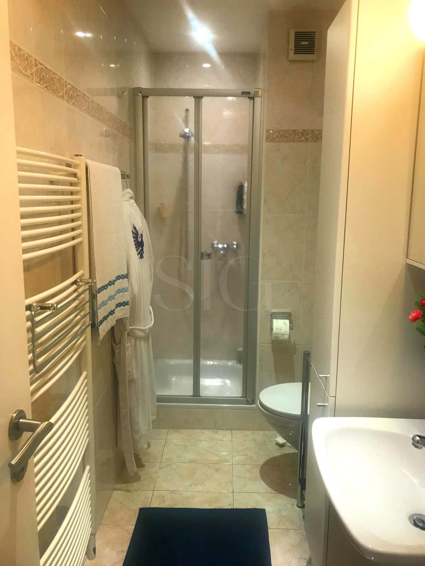 Kleines Badezimmer mit Dusche