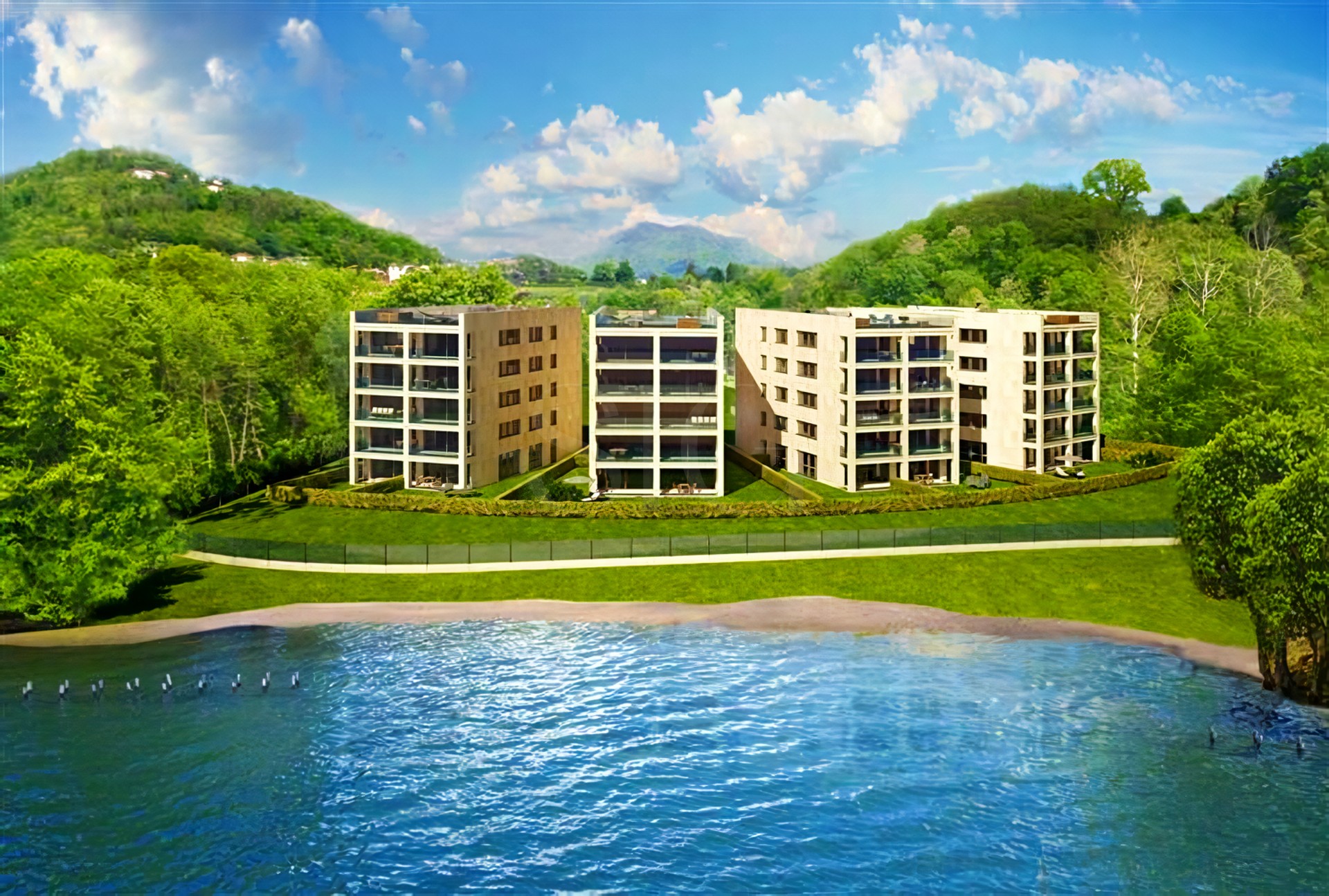 Exklusive Wohnanlage mit Pool und Bergblick