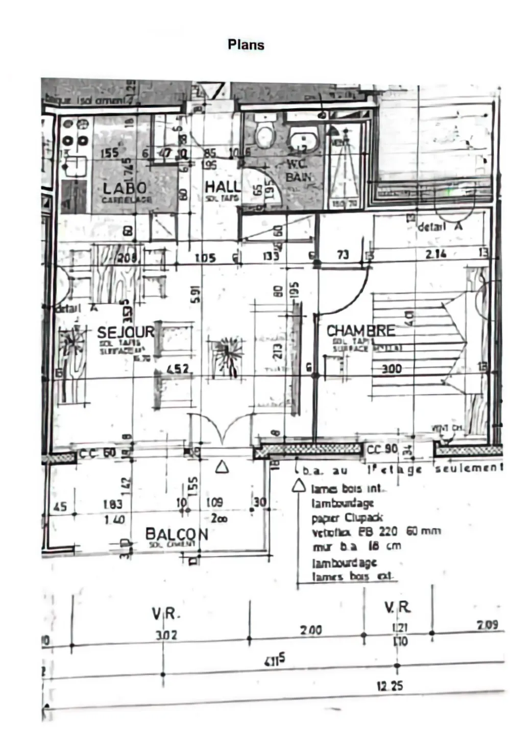 Grundriss einer Wohnung mit Balkon