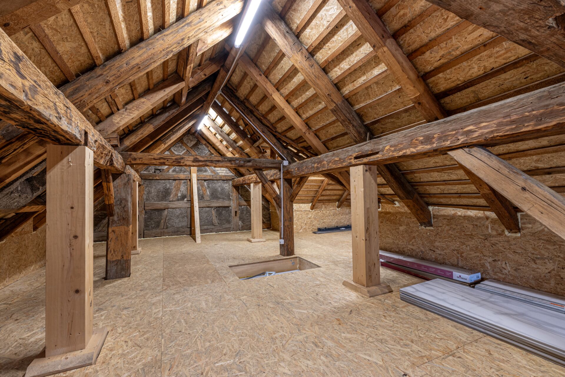Dachboden im Rohbau
