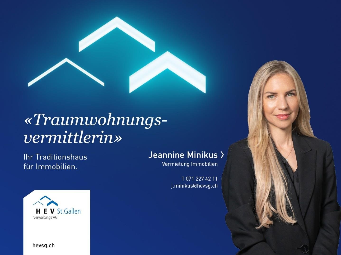 Maklerwerbung mit Porträt und Logo