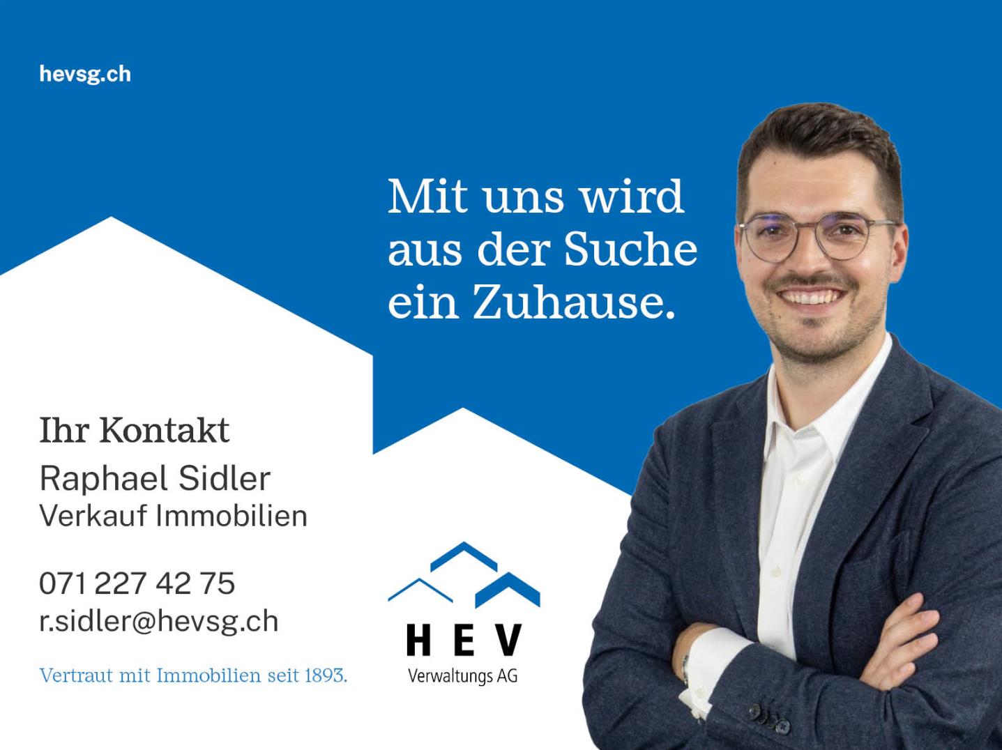 Werbebanner eines Immobilienunternehmens
