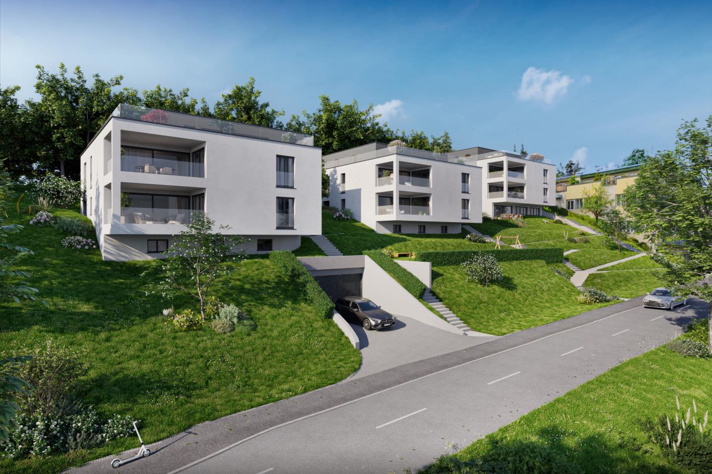 Moderne Wohnanlage am Hang