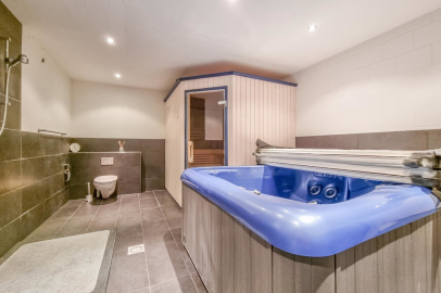Innenraum mit Whirlpool und Sauna