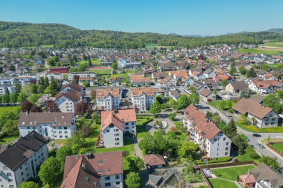 Luftaufnahme eines Wohngebiets