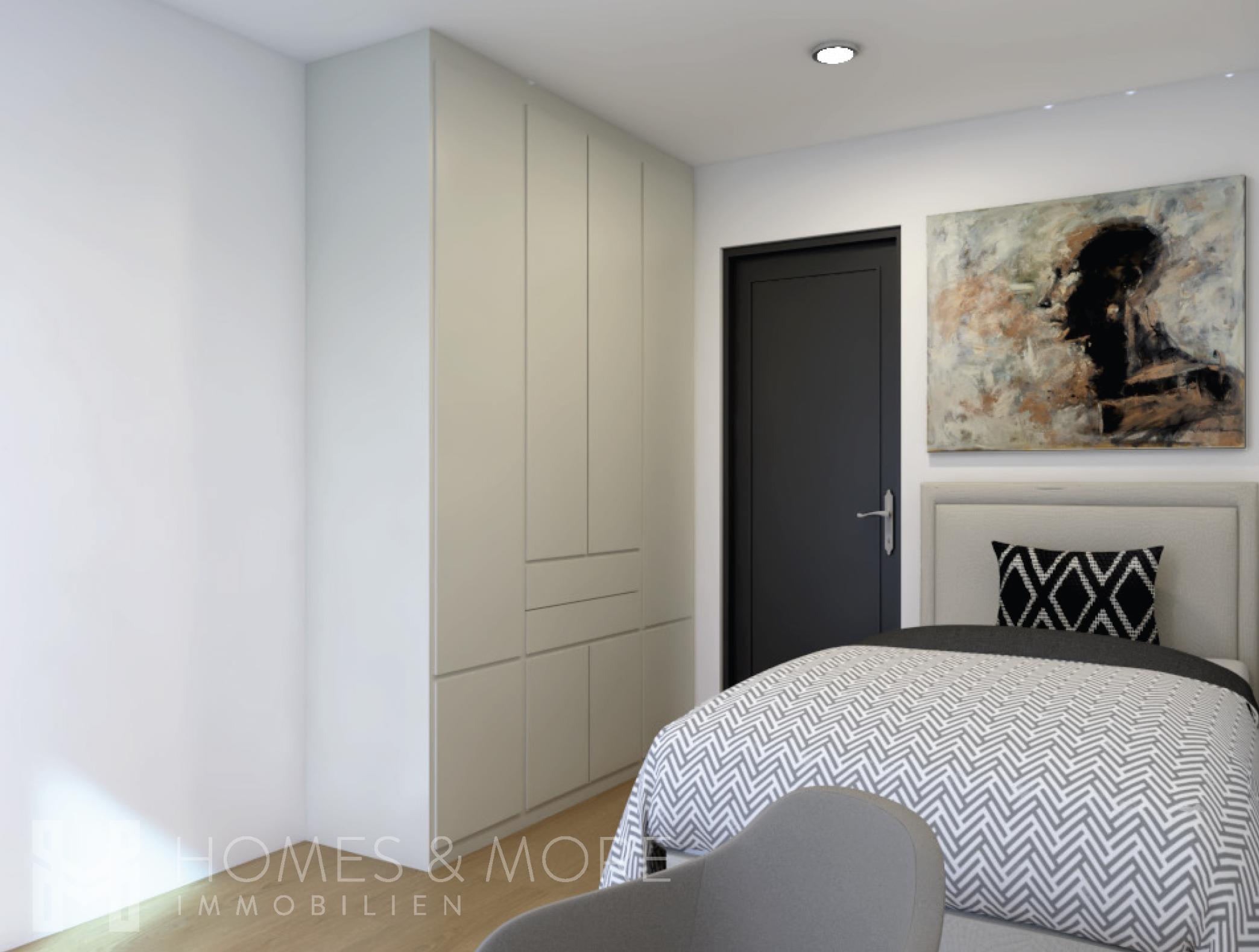 Modernes Schlafzimmer mit Einbauschrank