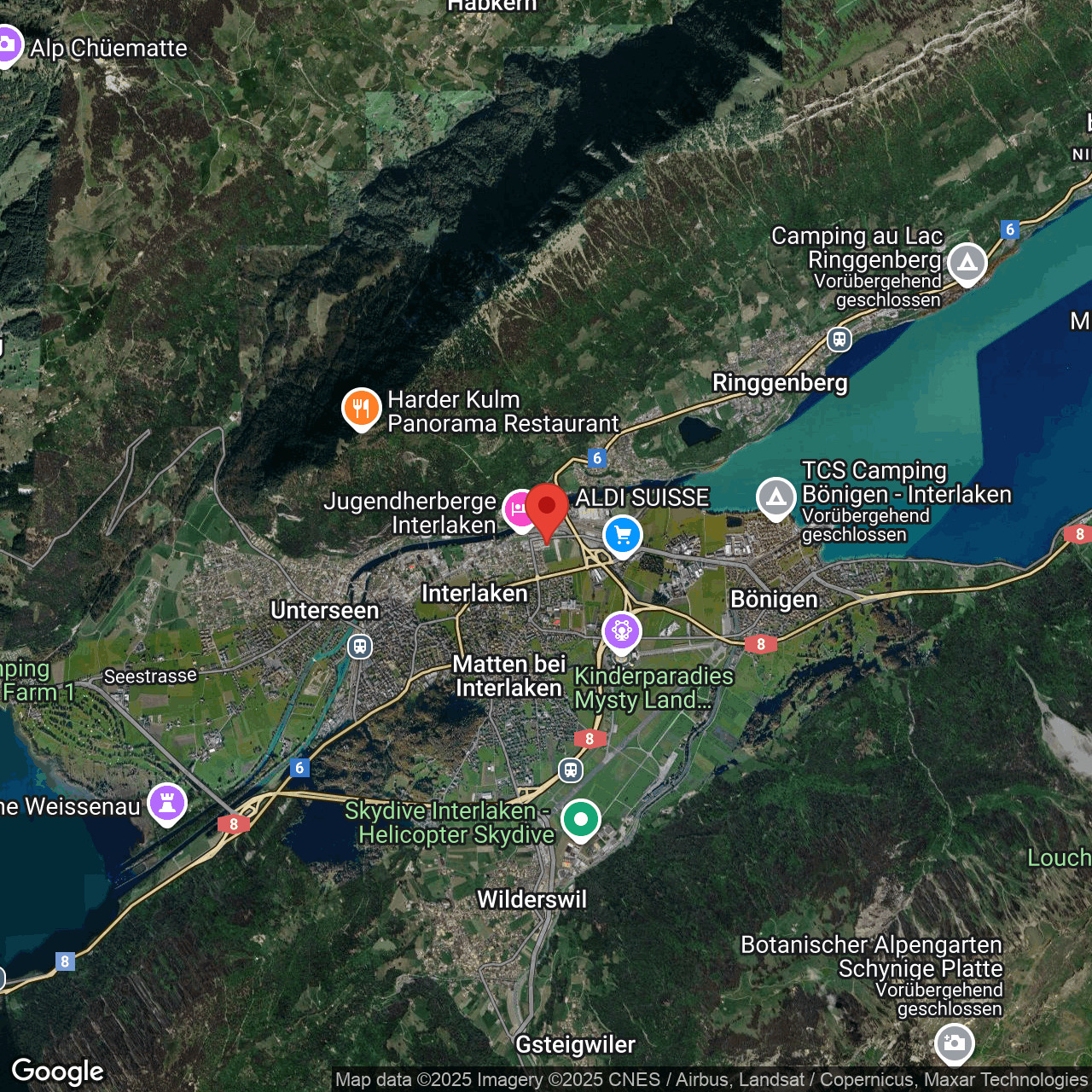 Satellitenkarte von Interlaken und Umgebung